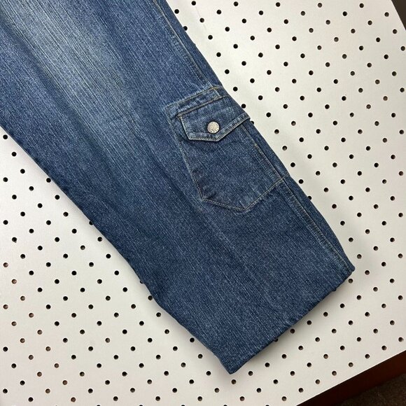 Barcode Y2K Cargo Wide Leg Denim Jeans 36x30 Stash‎ Streetwear Skate Baggy - Picture 2 of 8